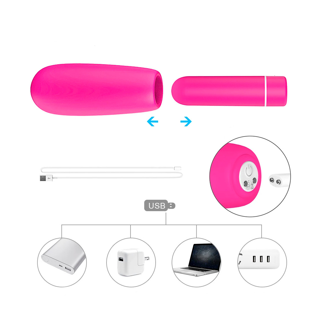 Vibrador Estimulador de Clítoris com 9 Modos de Vibração e Recarregável - S-Hande Mua | 8,2 x 3,3 cm | Disponível em 2 Cores - 2