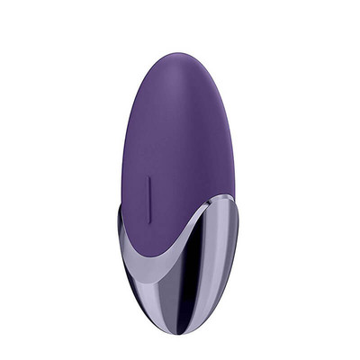 Foto 2 do produto Vibrador Estimulador de Clítoris Recarregável Feito em Silicone, com Formato Oval e 15 Modos de Vibração - Satisfyer Layon 1 Purple Pleasure | 9,5 cm