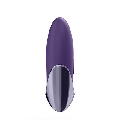 Foto 6 do produto Vibrador Estimulador de Clítoris Recarregável Feito em Silicone, com Formato Oval e 15 Modos de Vibração - Satisfyer Layon 1 Purple Pleasure | 9,5 cm