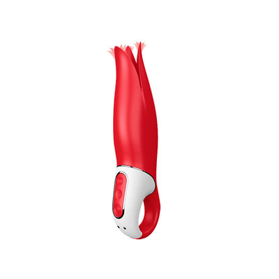 Foto 2 do produto Vibrador Estimulador de Clítoris Recarregável em Silicone Flexível com Ponta Tripla e 12 Modos de Vibração - Satisfyer Vibes Power Flower