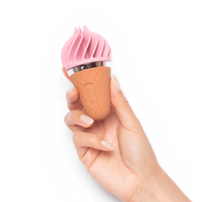 Vibrador Estimulador de Clítoris Recarregável com Textura Giratória, 11 Modos de Rotação e à Prova D'Água - Satisfyer Layons Sweet Treat