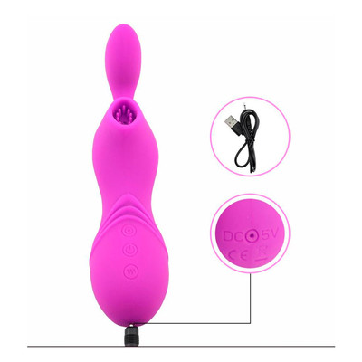 Foto 8 do produto Vibrador Estimulador de Clítoris com Sucção Recarregável em Silicone com 12 Modos de Vibrações - Naughty Baby Vibration Rod | Disponível em 3 Cores
