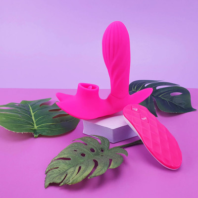 Foto 1 do produto Vibrador Estimulador de Ponto G e Clitóris com 10 Modos de Vibração e 6 Movimentos de Língua e Controle Remoto Sem Fio - Ailighter | 13,5 x 6,3 cm