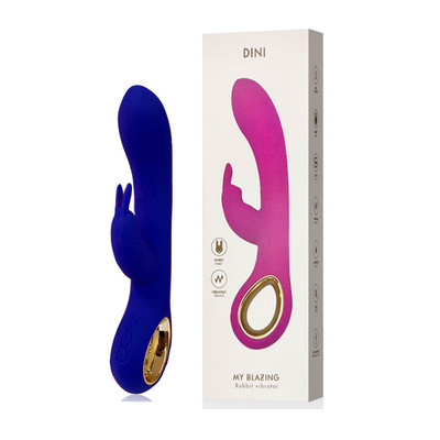 Vibrador Rabbit Estimulador de Ponto G e Clitóris com 10 Modos de Vibração em 5 Intensidades - Dini My Blazing | 9,8 x 3,3 cm | Disponível em 3 Cores