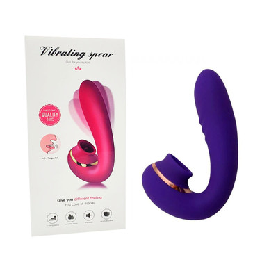 Foto 5 do produto Vibrador Estimulador de Ponto G e Clitóris com 2 Movimentos de Língua e 9 Modos de Vibração - Hantewei Vibrating Spear | 12 x 3,3 cm | Disponível em 2 Cores