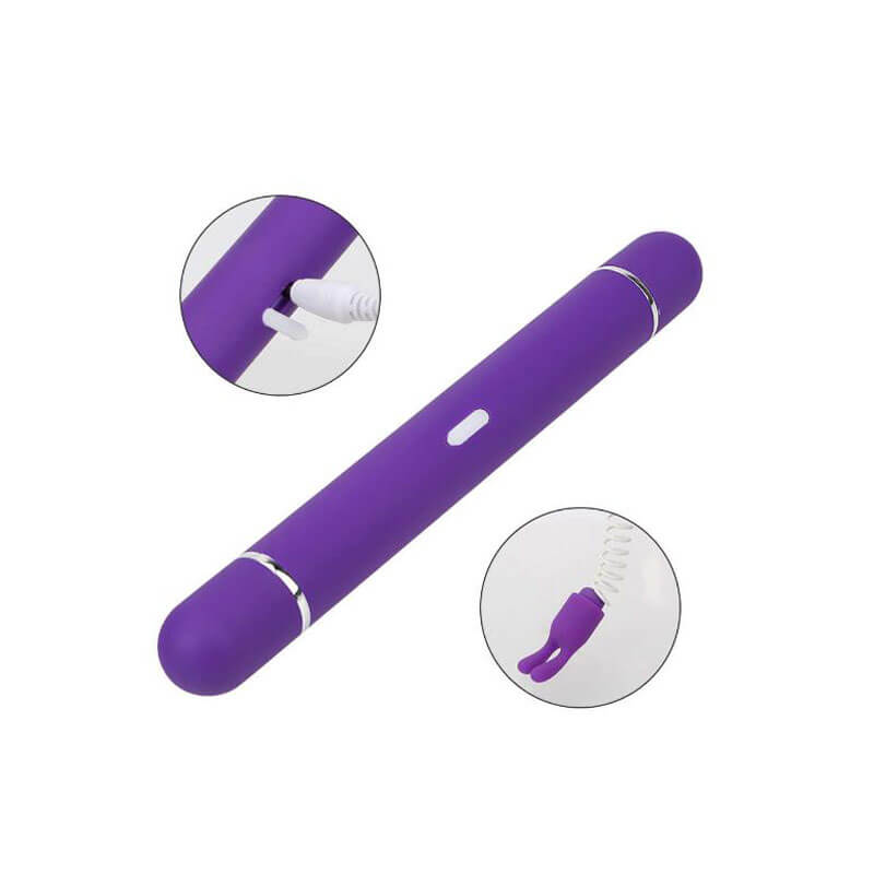 Vibrador Estimulador de Ponto G e Clitóris com 5 Modos de Vibração e 3 Estimuladores Removível -Topo Toys Romantic Lover | 8 x 1,9 cm - 2