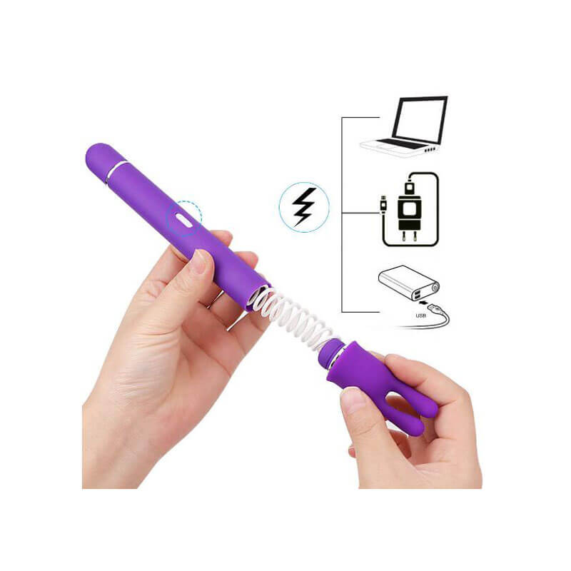 Vibrador Estimulador de Ponto G e Clitóris com 5 Modos de Vibração e 3 Estimuladores Removível -Topo Toys Romantic Lover | 8 x 1,9 cm - 5