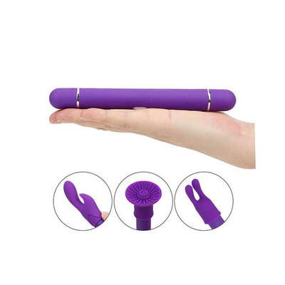 Foto 4 do produto Vibrador Estimulador de Ponto G e Clitóris com 5 Modos de Vibração e 3 Estimuladores Removível -Topo Toys Romantic Lover | 8 x 1,9 cm