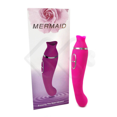 Foto 2 do produto Vibrador Estimulador de Ponto G e Clitóris com 8 Intensidades de Sucção e 12 Modos de Vibração - Mermaid | 9,5 x 3 cm