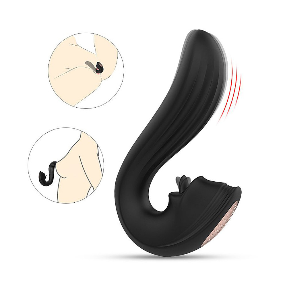 Vibrador Estimulador de Clitóris e Ponto G com 9 Modos de Vibração e Língua Estimuladora - Velvet Kiss S-Hande | Disponível em 2 Cores - 9