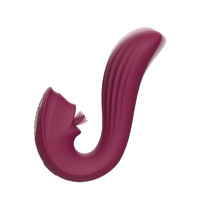 Foto 3 do produto Vibrador Estimulador de Clitóris e Ponto G com 9 Modos de Vibração e Língua Estimuladora - Velvet Kiss S-Hande | Disponível em 2 Cores