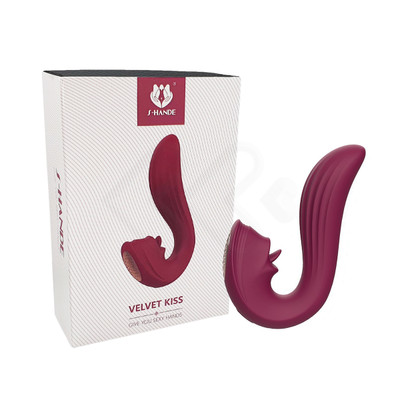 Vibrador Estimulador de Clitóris e Ponto G com 9 Modos de Vibração e Língua Estimuladora - Velvet Kiss S-Hande | Disponível em 2 Cores