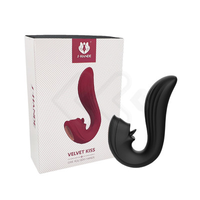 Foto 7 do produto Vibrador Estimulador de Clitóris e Ponto G com 9 Modos de Vibração e Língua Estimuladora - Velvet Kiss S-Hande | Disponível em 2 Cores