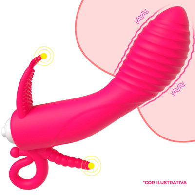 Foto 4 do produto Vibrador Estimulador de Ponto G, Clitóris e Anal com 10 Modos de Vibração - WoW | 10 x 2,8 cm | Disponível em 2 Cores