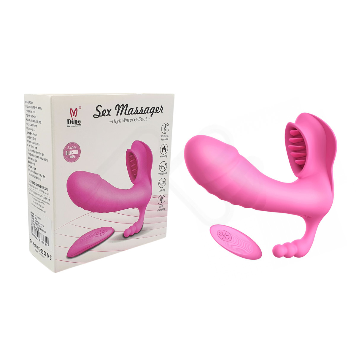 Vibrador Estimulador de Ponto G, Clítoris e Ânus com 7 Modos de Vibrações, Auto Aquecimento e Controle Remoto sem Fio - Sex Massager High Water G Spot | 10 x 3,4 cm | Disponível em 2 Cores - 9