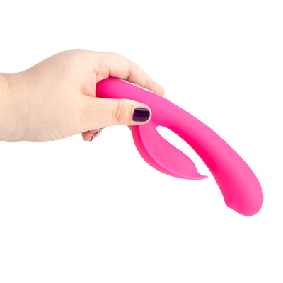 Vibrador Estimulador de Ponto G e Clítoris em Silicone com 7 Modos de Vibração, 3 Tipos de Dedilhado e Recarregável - Pretty Love Sidney | 19,2 x 3,5 cm