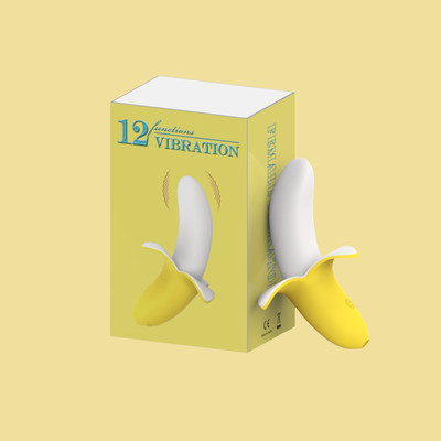 Vibrador Estimulador de Ponto G e Clitóris no Formato de Banana com 12 Modos de Vibrações e Recarregável - 7 x 3 cm