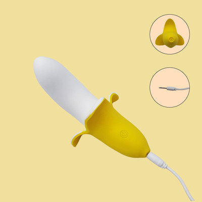 Foto 4 do produto Vibrador Estimulador de Ponto G e Clitóris no Formato de Banana com 12 Modos de Vibrações e Recarregável - 7 x 3 cm