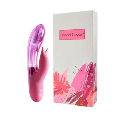 Foto 2 do produto Vibrador Estimulador de Ponto G e Clitóris Em Formato Rabbit com 10 Modos de Vibração, Luz Led e Resistente à Água - Dream Lover Luminous  | 19 x 3,5 cm