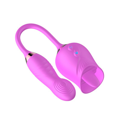 Foto 7 do produto Vibrador de Clitóris e Ponto G no Formato de Rosa com 10 Modos de Vibrações e 10 Modos de Intensidade - Man Ting Hua Massage | Disponível em 2 Cores