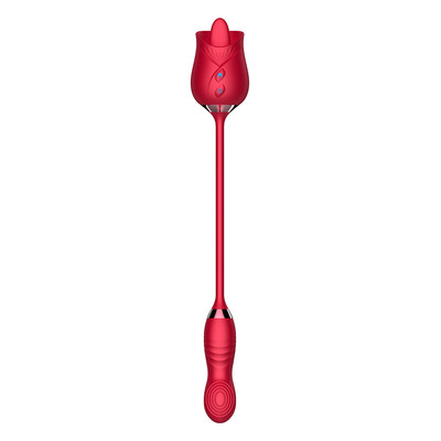 Foto 2 do produto Vibrador de Clitóris e Ponto G no Formato de Rosa com 10 Modos de Vibrações e 10 Modos de Intensidade - Man Ting Hua Massage | Disponível em 2 Cores