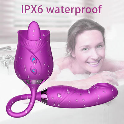 Foto 11 do produto Vibrador de Clitóris e Ponto G no Formato de Rosa com 10 Modos de Vibrações e 10 Modos de Intensidade - Man Ting Hua Massage | Disponível em 2 Cores
