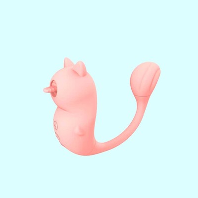 Vibrador Estimulador de Ponto G e Clitóris com Função Aquecimento, 6 Modos de Vibração e 10 Movimentos de Língua - Naughty Bear | 12 x 2,7 cm