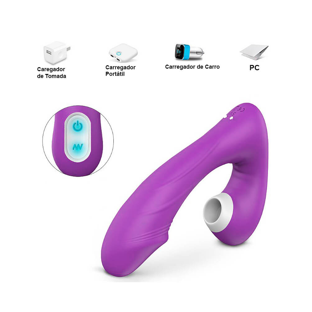 Vibrador Estimulador de Ponto G e Clítoris com Glande, 9 Modos de Vibração e 9 Intensidades de Pulsação - S-Hande Fierce | 10,2 x 3,4 cm | Disponível em 2 Cores - 6