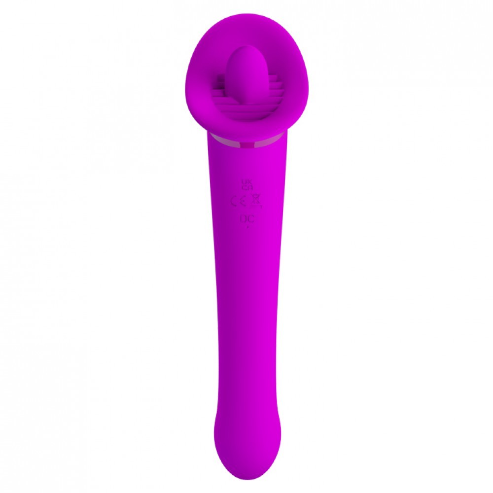 Vibrador Estimulador de Ponto G, Clítoris e Mamilos com 12 Modos de Vibração e Língua com Movimentos - Pretty Love Faust | 22 x 3,1 cm - 2