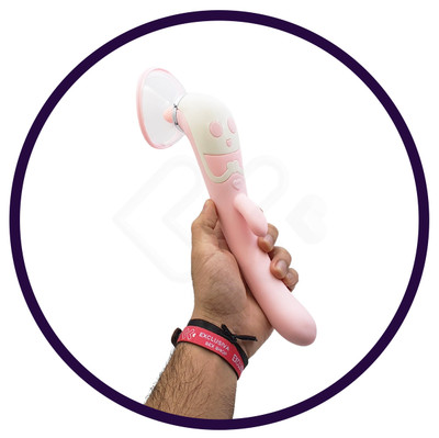 Foto 9 do produto Vibrador Estimulador de Ponto G, Clitóris e Mamilos com Sucção, Língua Estimuladora e Vibração - Pleasure Dreams | 12,6 x 3,1 cm