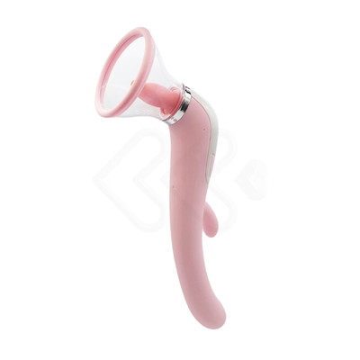 Foto 3 do produto Vibrador Estimulador de Ponto G, Clitóris e Mamilos com Sucção, Língua Estimuladora e Vibração - Pleasure Dreams | 12,6 x 3,1 cm