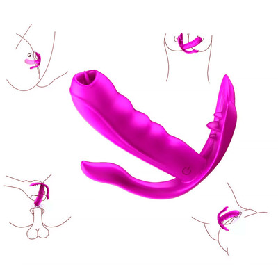 Foto 2 do produto Vibrador Estimulador de Ponto G, Clítoris e Períneo com 7 Modos de Vibração, Função  Aquecimento e Controle Remoto Sem Fio - 10 x 3 cm