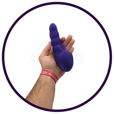 Vibrador Estimulador de Ponto G e Clitóris Recarregável com 10 Modos de Vibração e 5 Movimentos Vai e Vem - Ribbed Dual Stimulator With Rolling Ball | 14,6 x 3,4 cm | Disponível em 2 Cores