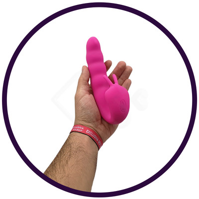 Foto 14 do produto Vibrador Estimulador de Ponto G e Clitóris Recarregável com 10 Modos de Vibração e 5 Movimentos Vai e Vem - Ribbed Dual Stimulator With Rolling Ball | 14,6 x 3,4 cm | Disponível em 2 Cores