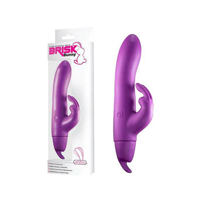 Vibrador Estimulador de Ponto G e Clítoris Recarregável com 10 Modos de Vibração e Língua em Silicone - Brisk Bunny - 11,6 x 3,3 cm | Disponível em 2 Cores