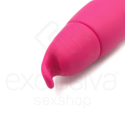 Foto 7 do produto Vibrador Estimulador de Ponto G e Clítoris Recarregável com 10 Modos de Vibração e Língua em Silicone - Brisk Bunny - 11,6 x 3,3 cm | Disponível em 2 Cores