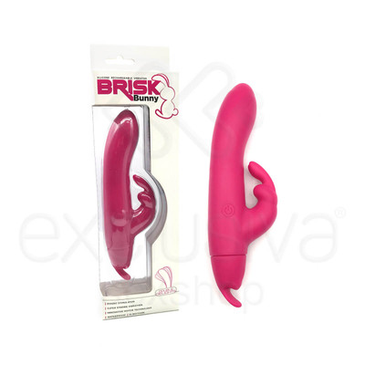 Foto 5 do produto Vibrador Estimulador de Ponto G e Clítoris Recarregável com 10 Modos de Vibração e Língua em Silicone - Brisk Bunny - 11,6 x 3,3 cm | Disponível em 2 Cores
