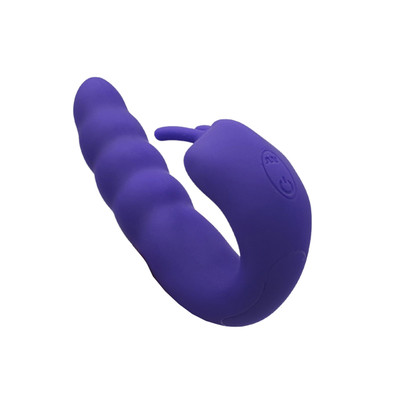 Foto 4 do produto Vibrador Estimulador de Ponto G e Clitóris em Silicone Macio com 10 Modos de Vibração e Recarregável - Aphrodisia Ribbed Dual Stimulator | Disponível em 2 Cores