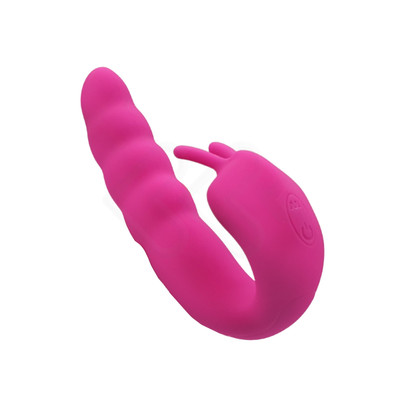 Foto 6 do produto Vibrador Estimulador de Ponto G e Clitóris em Silicone Macio com 10 Modos de Vibração e Recarregável - Aphrodisia Ribbed Dual Stimulator | Disponível em 2 Cores