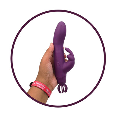 Foto 5 do produto Vibrador Estimulador de Ponto G e Clítoris Recarregável com 10 Modos de Vibração e Tentáculos em Silicone - Brisk Bunny | 11,6 x 3,3 cm