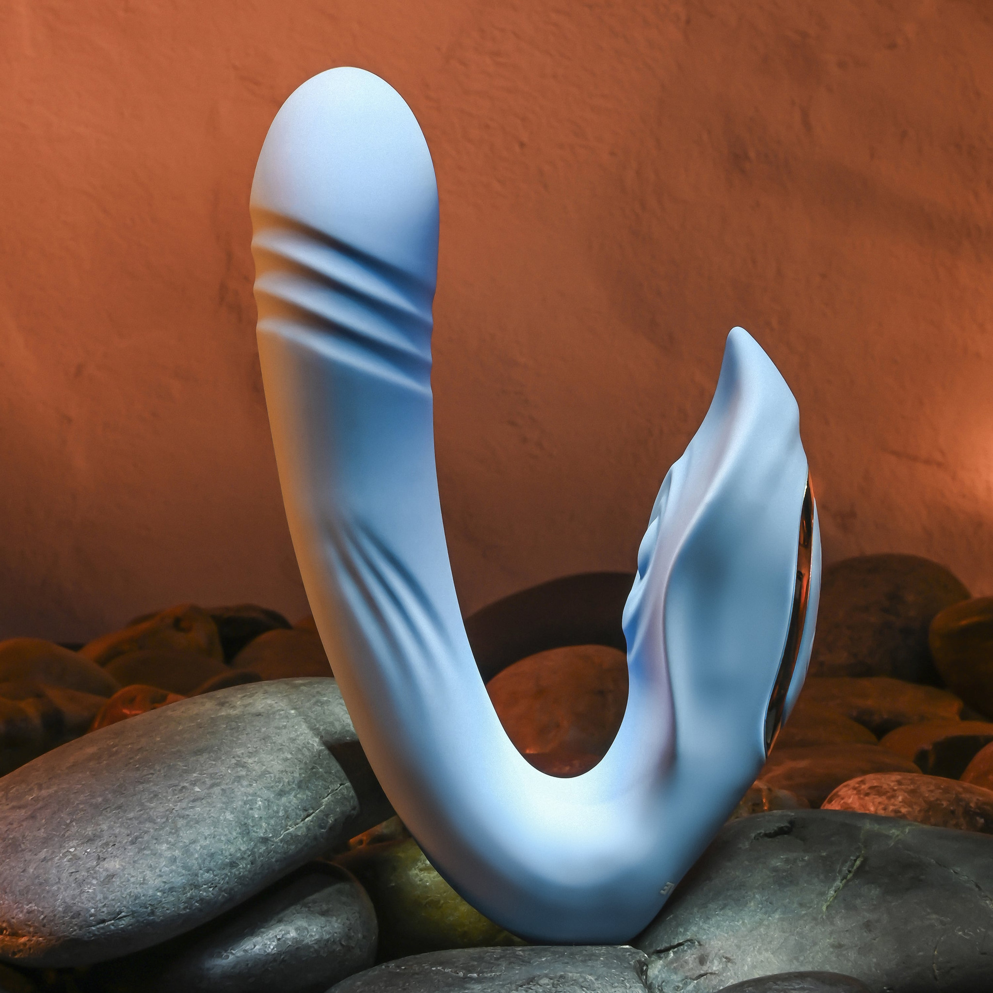 Vibrador Estimulador de Ponto G e Clitóris Recarregável com 7 Modos de Pulsação e Movimento Vai e Vem - Evolved Tap and Thrust | 13 x 3 cm - 5