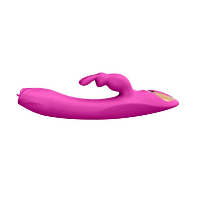 Foto 3 do produto Vibrador Rabbit Recarregável com 7 Modos de Vibração, Movimentos de Língua e Aquecimento - Dibe Sex Massager Zora | 12,5 x 3,7 cm | Disponível em 2 Cores