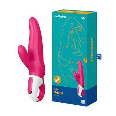 Vibrador Estimulador de Ponto G e Clítoris, Recarregável em Silicone Flexível com 12 Modos de Vibração - Satisfyer Mr Rabbit