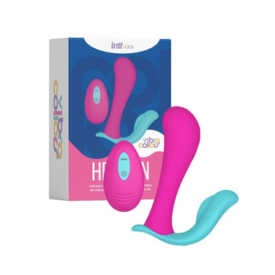 Vibrador Estimulador de Ponto G e Clitóris em Silicone com 10 Modos de Vibração, Controle Remoto sem Fio e Recarregável - Intt Heaven | 11 x 3,1 cm | Disponível em 3 Cores
