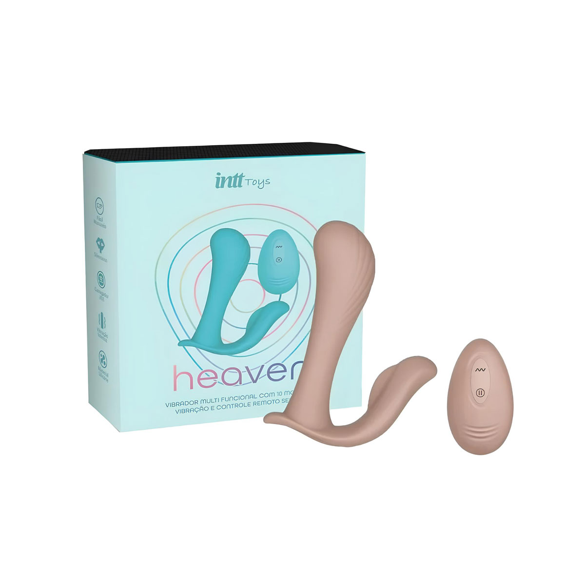 Vibrador Estimulador de Ponto G e Clitóris em Silicone com 10 Modos de Vibração, Controle Remoto sem Fio e Recarregável - Intt Heaven | 11 x 3,1 cm | Disponível em 3 Cores - 7