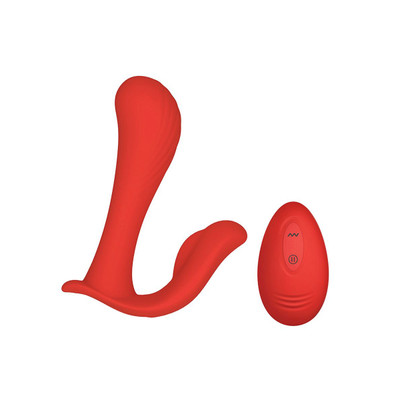 Foto 2 do produto Vibrador Estimulador de Ponto G e Clitóris em Silicone com 10 Modos de Vibração, Motor Duplo e Controle Remoto sem Fio - Intt Heaven Luxury | 11 x 3,1 cm