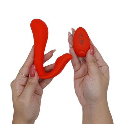 Vibrador Estimulador de Ponto G e Clitóris em Silicone com 10 Modos de Vibração, Motor Duplo e Controle Remoto sem Fio - Intt Heaven Luxury | 11 x 3,1 cm