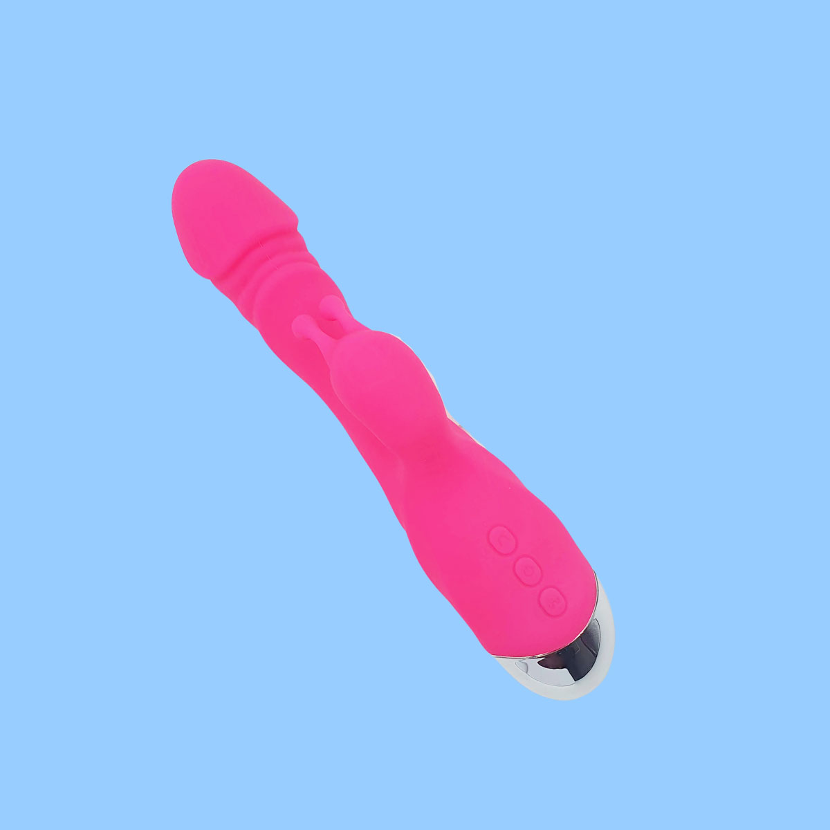 Vibrador Estimulador de Ponto G e Clitóris em Silicone com 10 Modos de Vibração, Base Cromada e Recarregável - Free Romeo | 11,5 x 3,8 cm | Disponível em 3 Cores - 10