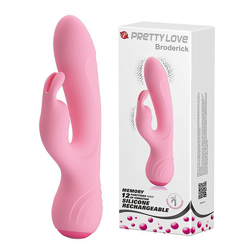 Vibrador Recarregável Estimulador de Ponto G e de Clítoris em Silicone com 12 Modos de Vibração e Função Memória - Pretty Love Borderick - 18 x 3,4 cm | Disponível em 2 Cores - 2