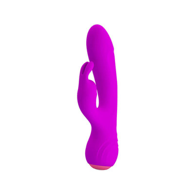 Foto 8 do produto Vibrador Recarregável Estimulador de Ponto G e de Clítoris em Silicone com 12 Modos de Vibração e Função Memória - Pretty Love Borderick - 18 x 3,4 cm | Disponível em 2 Cores